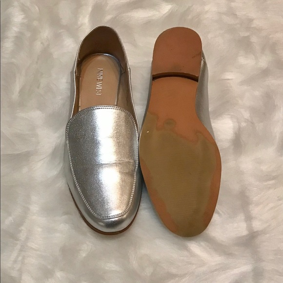Nine West Silver Metallic Flat Loafers - Picture 5 of 7